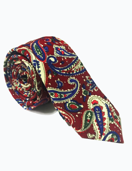 Corbata Estampada Paisley Roja
